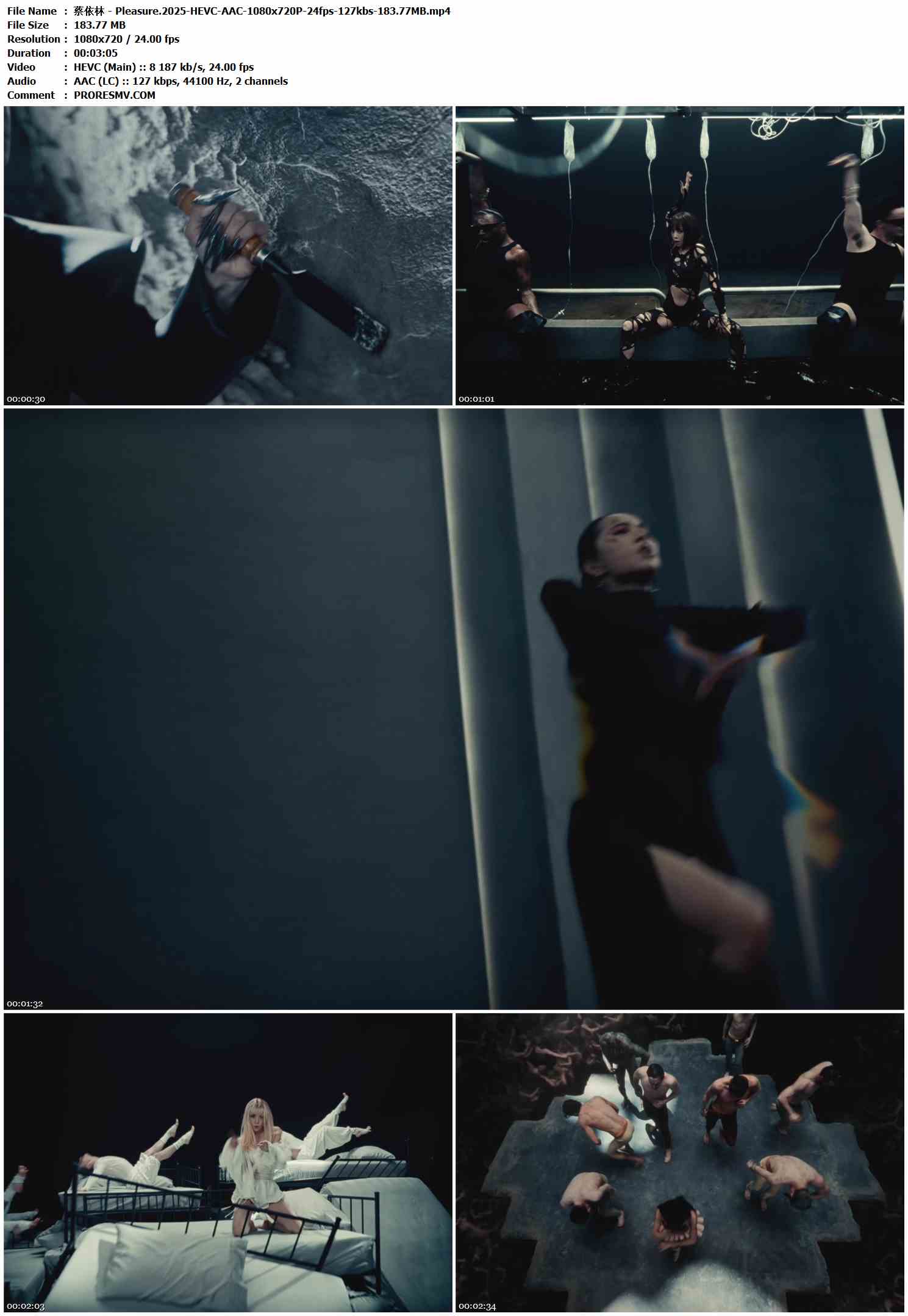 蔡依林 - Pleasure.2025-HEVC-AAC-1080x720P-24fps-127kbs-183.77MB官方MV_高清MV